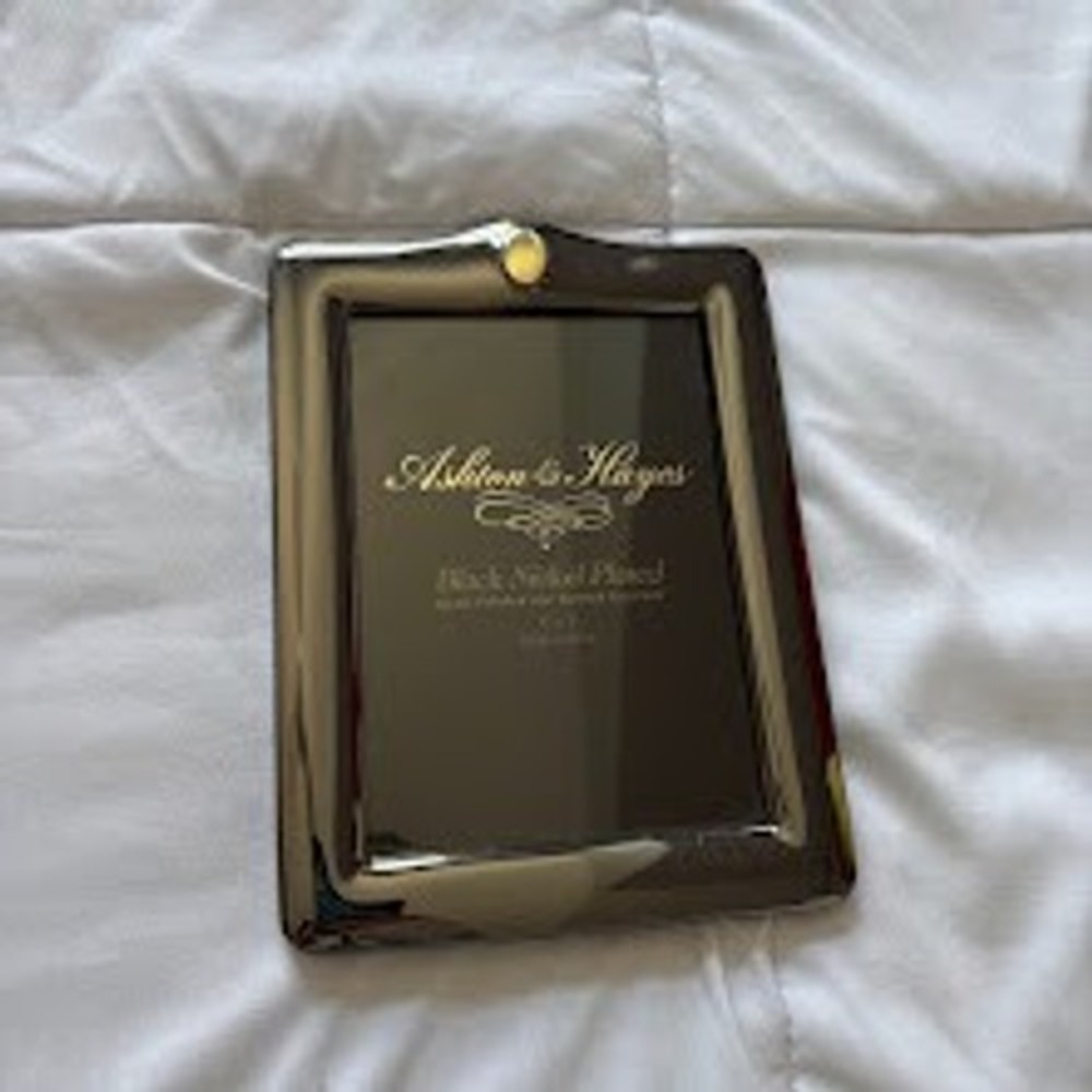 Ashton & Hayes Black Nickel Plated 5x7 Picture Frame Hand Polished No Tarnish
